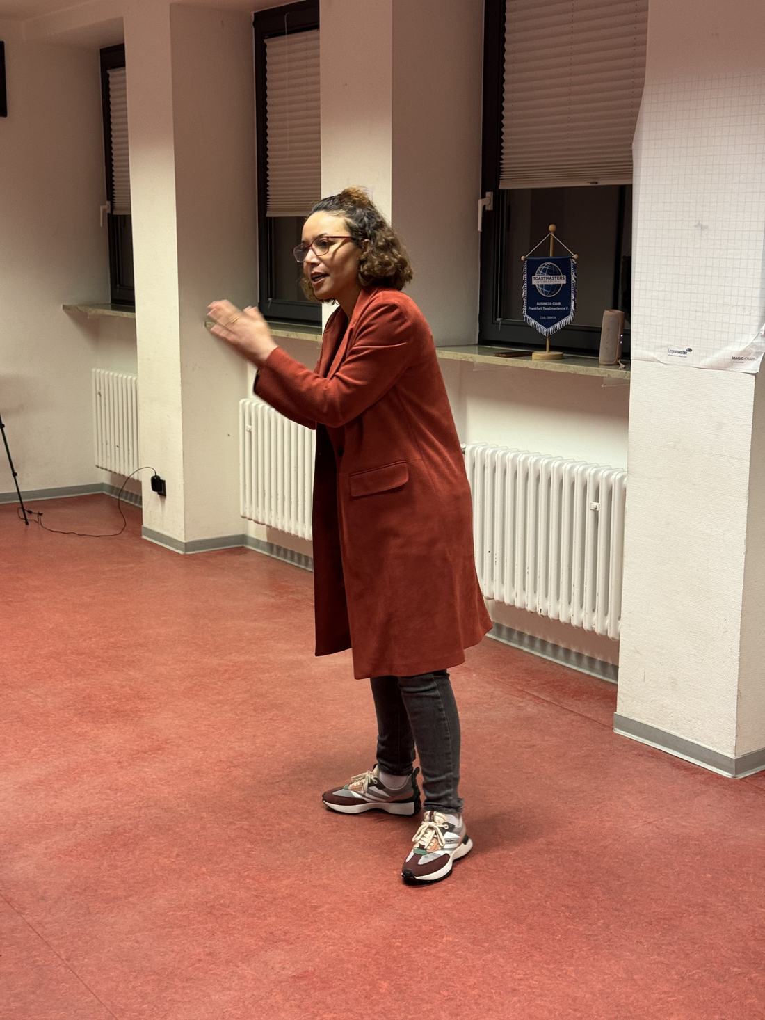Member giving a speech at a club evening
